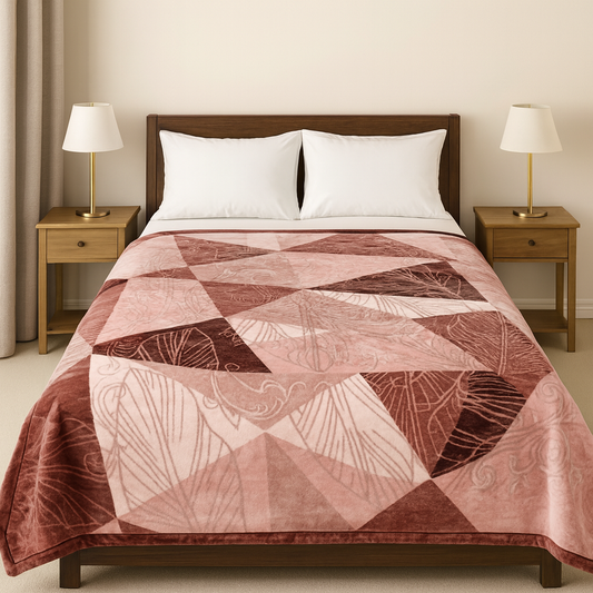 3D Embossed Double Bed Blankets – Ultra-Soft Polyester Warmth[PC]