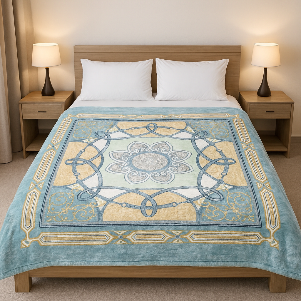3D Embossed Double Bed Blankets – Ultra-Soft Polyester Warmth[PC]