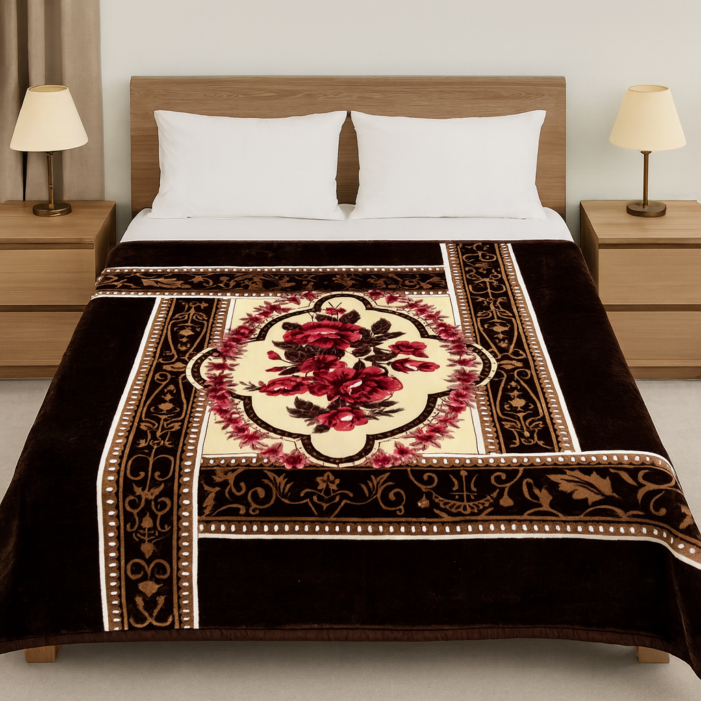 3D Embossed Double Bed Blankets[Weight: 5.5Kg] – Ultra-Soft Polyester Warmth[[SC]
