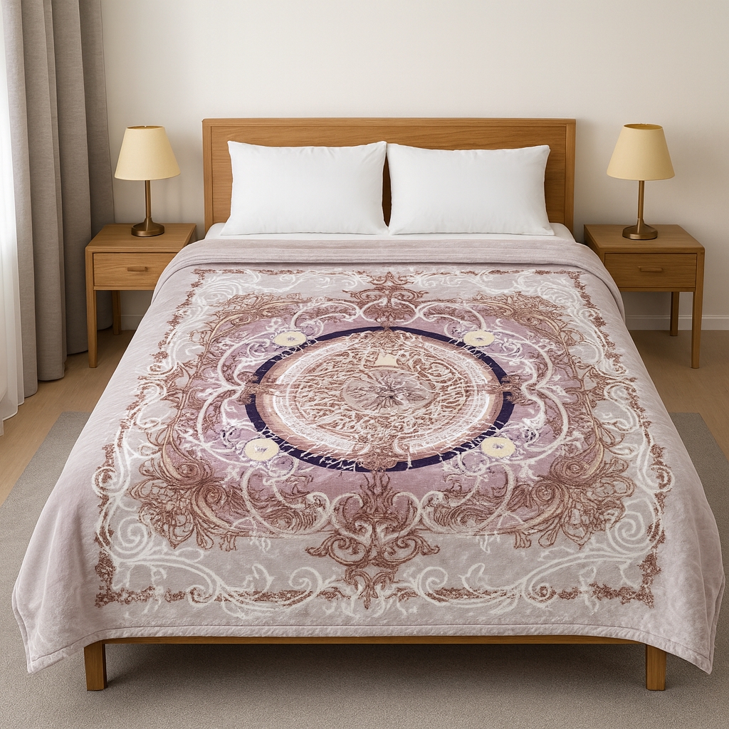3D Embossed Double Bed Blankets – Ultra-Soft Polyester Warmth[PC]