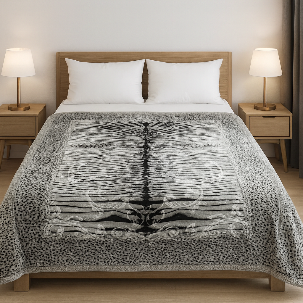 3D Embossed Double Bed Blankets – Ultra-Soft Polyester Warmth[PC]