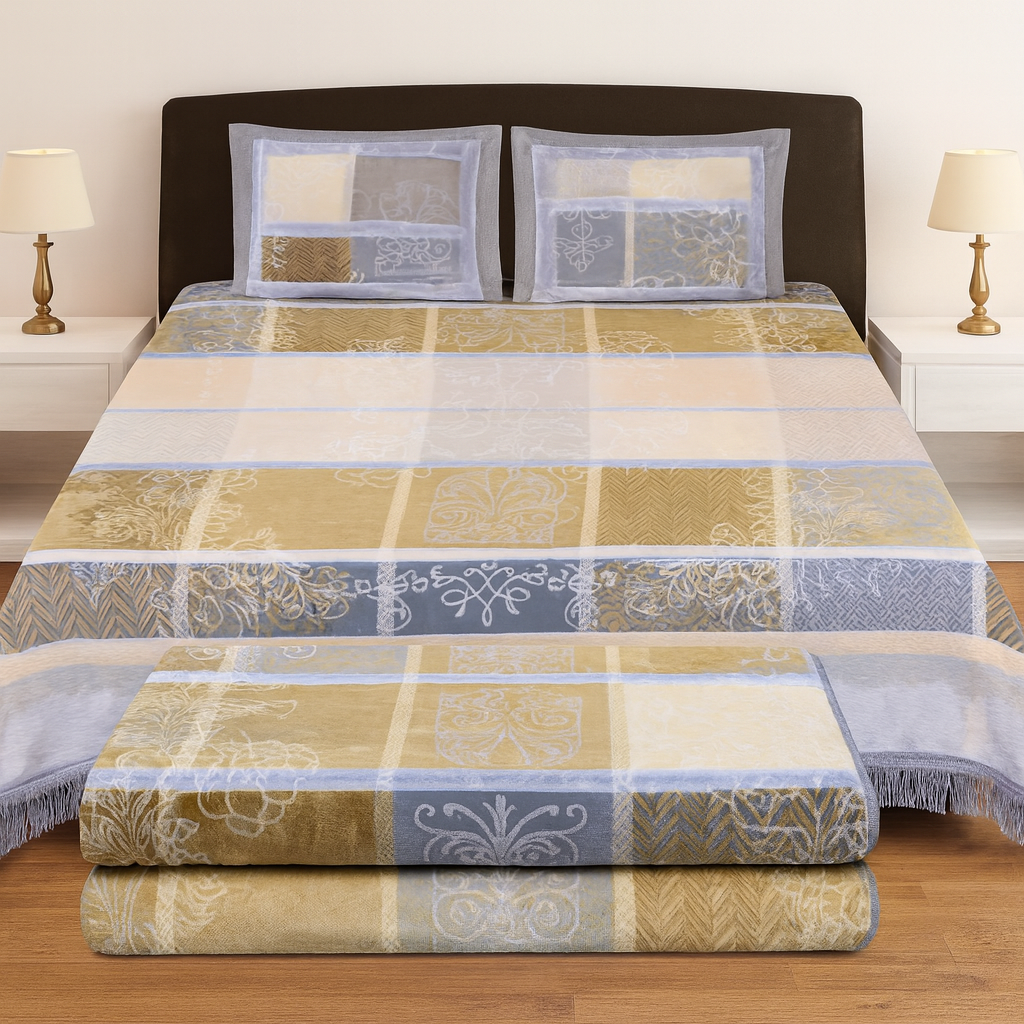 Premium 4-Piece Embossed Blanket Set[MGS]