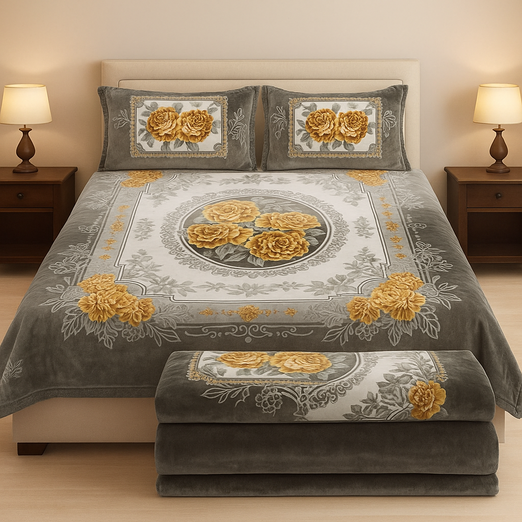 Premium 4-Piece Embossed Blanket Set[MGS]