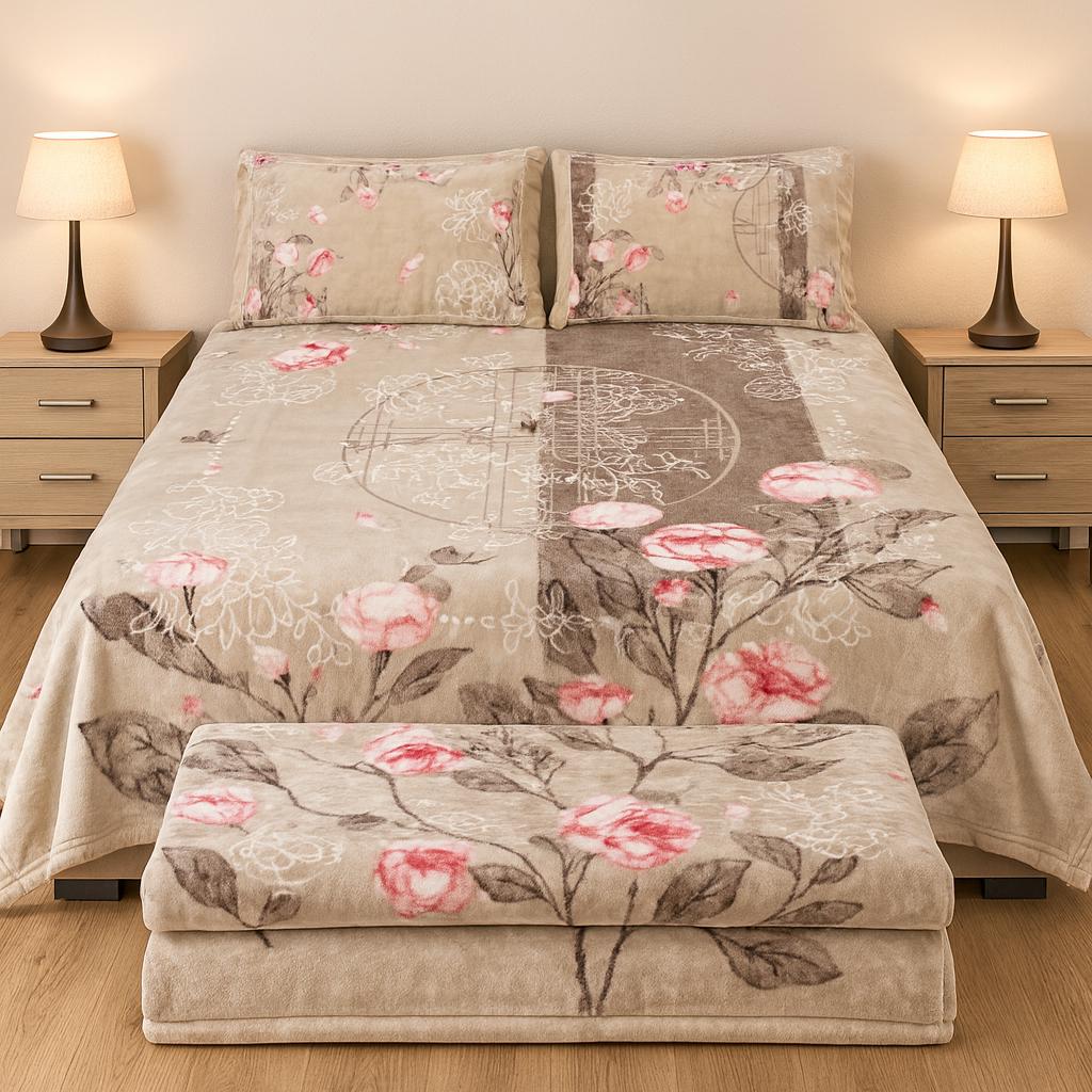 Premium 4-Piece Embossed Blanket Set[MGS]