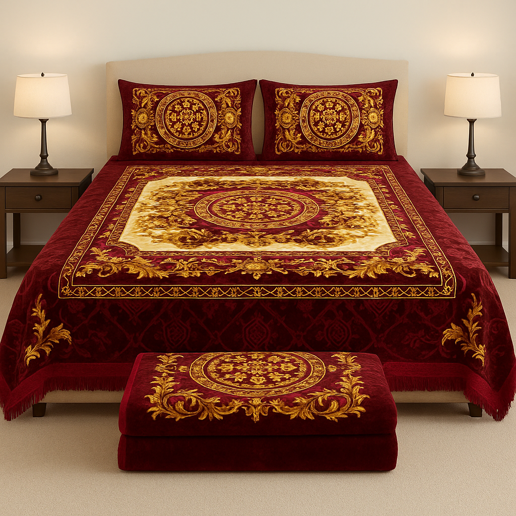Classic Warm Blanket Set with Pillow Covers[KE]