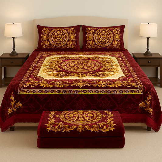 Classic Warm Blanket Set with Pillow Covers[KE]