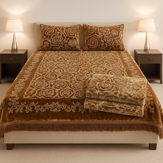 Premium Blanket Set with Floral Embroidery[TM]